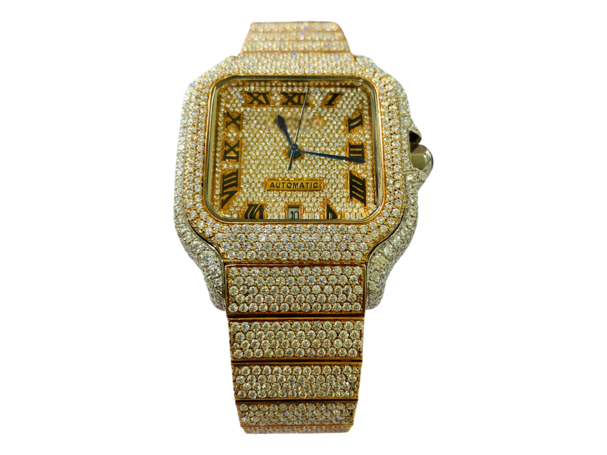 Iced Out: Moissanite Rose gold 40MM Watch