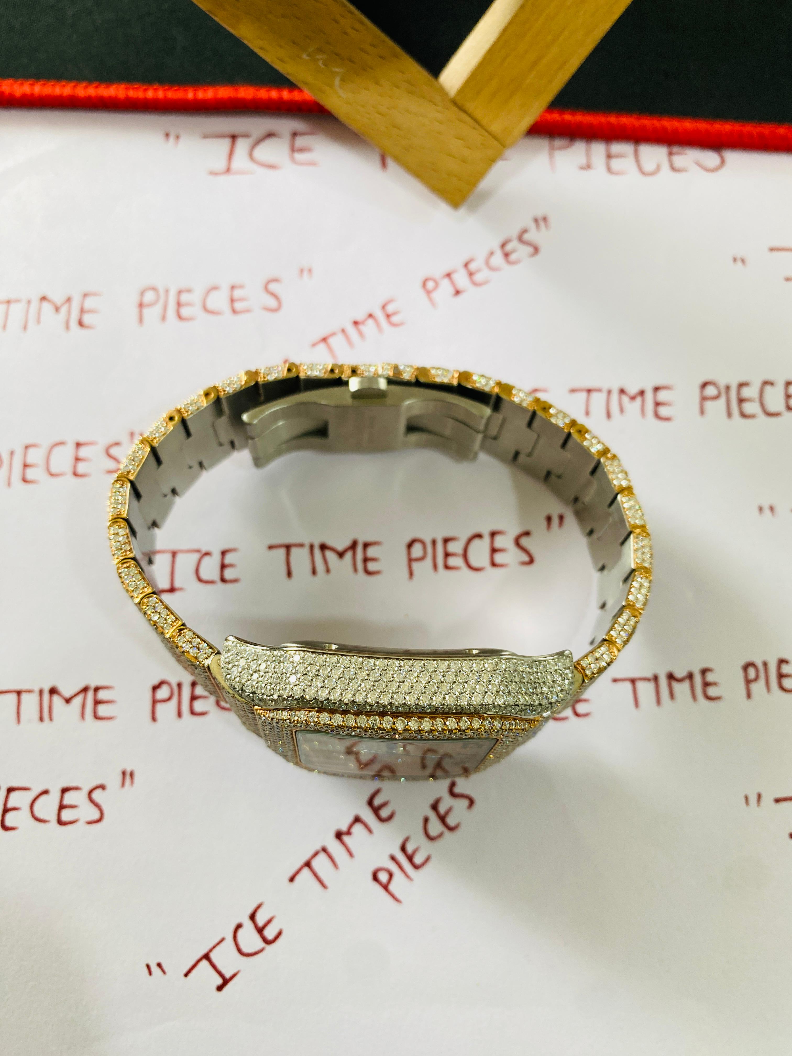 Iced Out: Moissanite Rose gold 40MM Watch