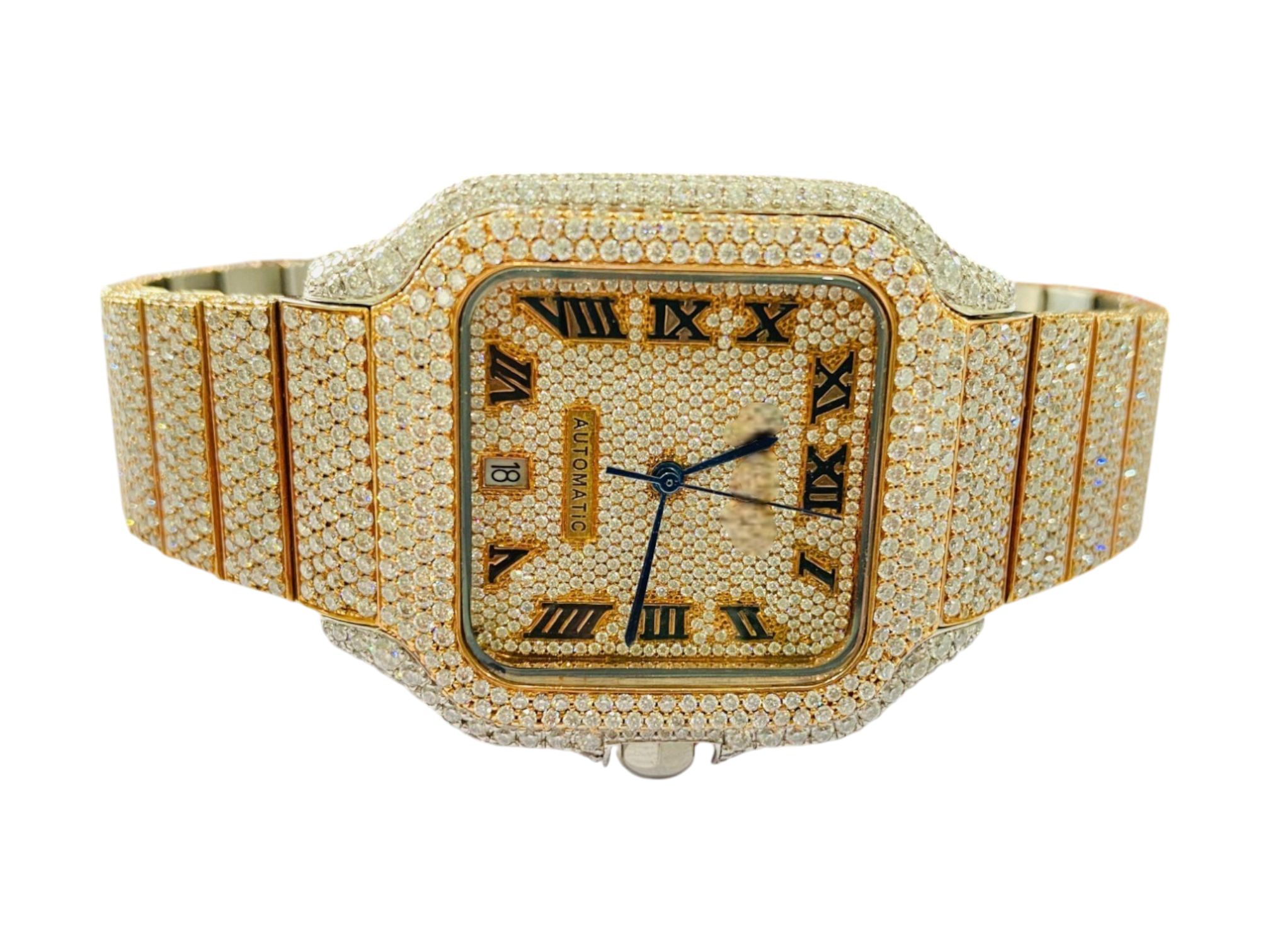 Iced Out: Moissanite Rose gold 40MM Watch